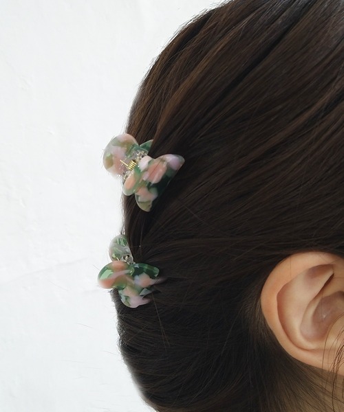 Alite cloth(アリーテクロス)の「ミニバンスクリップ 2個セット マーブルニュアンス(バレッタ/ヘアクリップ・レディース・オフホワイト/ブラック/ピンク/ブルー/ブラウン/グリーン/ピンク系その他/ホワイト/ダークブラウン/グリーン系その他/パープル/ベージュ/ネイビー/ブラウン系その他・FREE)」の16枚目の写真