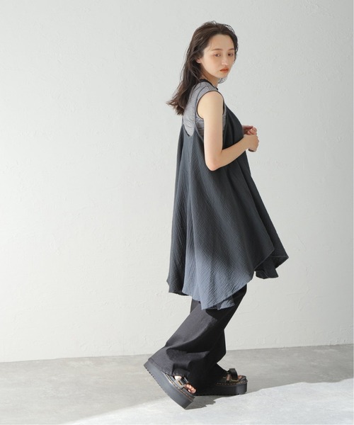 U by SPICK&SPAN（ユーバイスピックアンドスパン）の「【LEPIDOS/レピドス】 GAUZE LOOSE キャミ（ワンピース・レディース・ブラック系その他・FREE）」の8枚目の写真