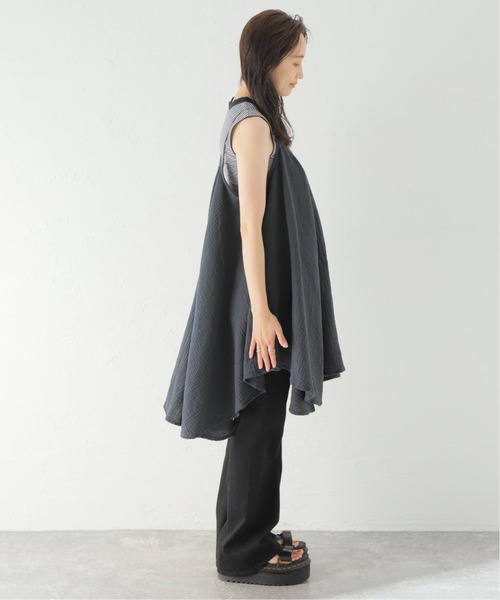 U by SPICK&SPAN（ユーバイスピックアンドスパン）の「【LEPIDOS/レピドス】 GAUZE LOOSE キャミ（ワンピース・レディース・ブラック系その他・FREE）」の2枚目の写真
