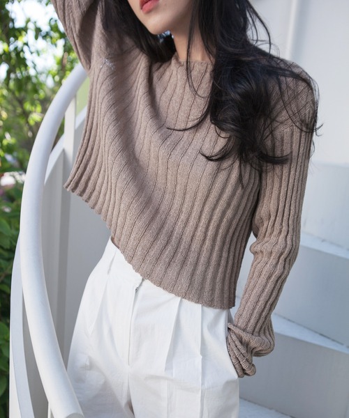 MUYMONA(ムイモナ)の「【MUYMONA】【2022SS】Pale tone boat neck rib knit mmw22s044(ニット/セーター・レディース・モカ/ライトグリーン・FREE)」の17枚目の写真