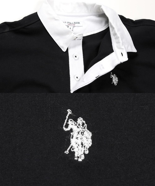 U.S. POLO ASSN.(ユーエスポロアッスン)の「US.POLO ASSN. ユーエスポロアッスン / ブランド別注 オーバーサイズ半袖ラガーシャツ(ポロシャツ・メンズ・ホワイト/ブラック/ダークグリーン/ネイビー/ライトベージュ/チャコール/ブラック系その他/ホワイト系その他/ブルー系その他・MEDIUM/LARGE)」の16枚目の写真