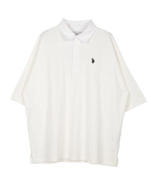 U.S. POLO ASSN.(ユーエスポロアッスン)の「US.POLO ASSN. ユーエスポロアッスン / ブランド別注 オーバーサイズ半袖ラガーシャツ(ポロシャツ・メンズ・ホワイト/ブラック/ダークグリーン/ネイビー/ライトベージュ/チャコール/ブラック系その他/ホワイト系その他/ブルー系その他・MEDIUM/LARGE)」の12枚目の写真