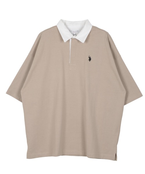 U.S. POLO ASSN.(ユーエスポロアッスン)の「US.POLO ASSN. ユーエスポロアッスン / ブランド別注 オーバーサイズ半袖ラガーシャツ(ポロシャツ・メンズ・ホワイト/ブラック/ダークグリーン/ネイビー/ライトベージュ/チャコール/ブラック系その他/ホワイト系その他/ブルー系その他・MEDIUM/LARGE)」の10枚目の写真