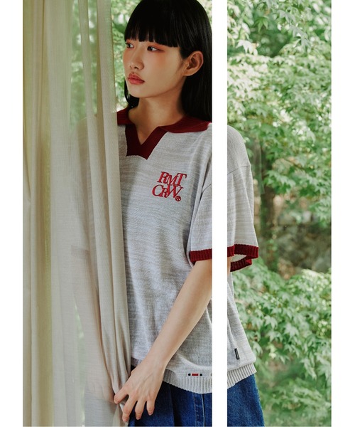 ROMANTIC CROWN(ロマンティッククラウン)の「【ROMANTIC CROWN】RECENT LOGO POLO SHIRT / ロマンティッククラウン リセント ロゴ ニット ポロシャツ(ポロシャツ・メンズ・ネイビー/ライトグレー/ホワイト・SMALL/LARGE/MEDIUM)」の7枚目の写真