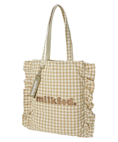 MILKFED.(ミルクフェド)の「COOPER FRILL TOTE /ギンガムチェック フリル トートバッグ/A4収納(トートバッグ・レディース・ブラック/ベージュ/レッド・ONE SIZE)」の17枚目の写真
