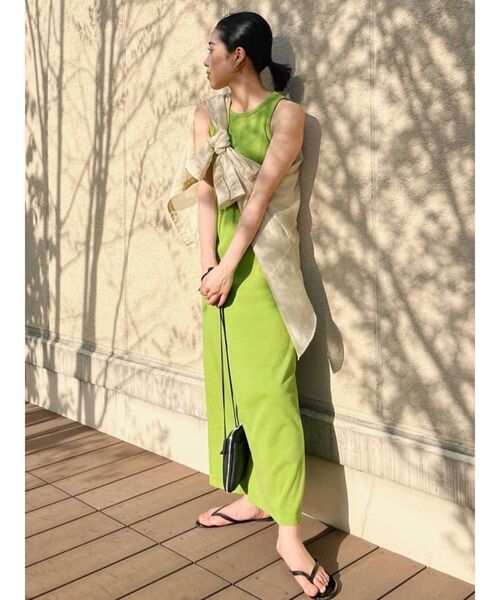 Ungrid（アングリッド）の「アメスリテレコフィットワンピース（ワンピース・レディース・グリーン/ブラウン/ブラック・FREE）」の8枚目の写真