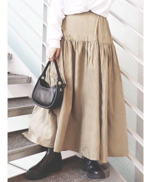 MURUA（ムルーア）の「ティアードフレアスカート（スカート・レディース・ベージュ/カーキ/グリーン/ブラック・FREE）」の10枚目の写真