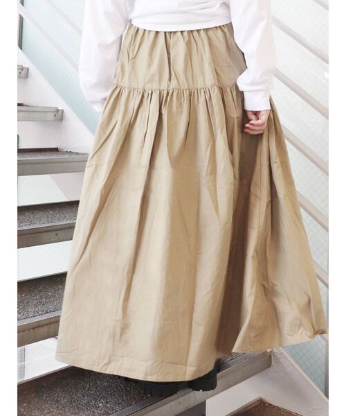 MURUA（ムルーア）の「ティアードフレアスカート（スカート・レディース・ベージュ/カーキ/グリーン/ブラック・FREE）」の9枚目の写真