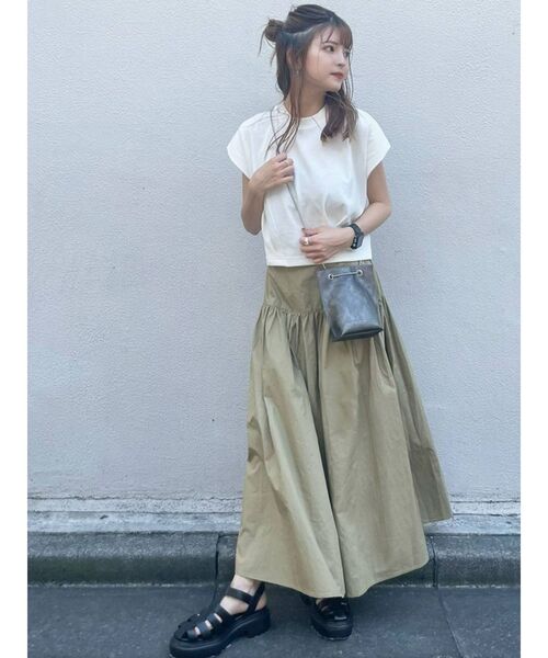 MURUA（ムルーア）の「ティアードフレアスカート（スカート・レディース・ベージュ/カーキ/グリーン/ブラック・FREE）」の8枚目の写真