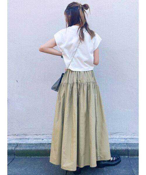 MURUA（ムルーア）の「ティアードフレアスカート（スカート・レディース・ベージュ/カーキ/グリーン/ブラック・FREE）」の16枚目の写真
