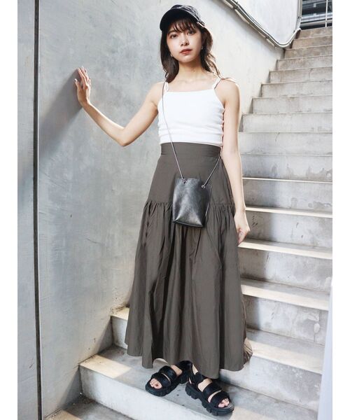 MURUA（ムルーア）の「ティアードフレアスカート（スカート・レディース・ベージュ/カーキ/グリーン/ブラック・FREE）」の20枚目の写真