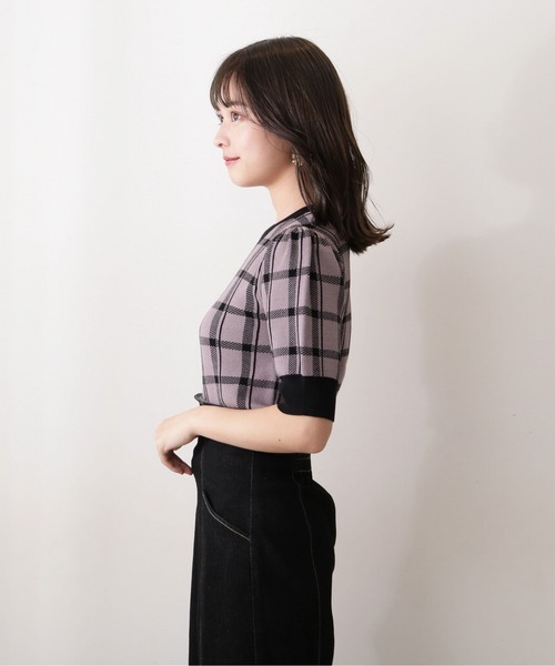 PROPORTION BODY DRESSING(プロポーションボディドレッシング)の「チェックニット / 1212270802(ニット/セーター・レディース・ネイビー/ダークグレー/ブラック・FREE)」の20枚目の写真
