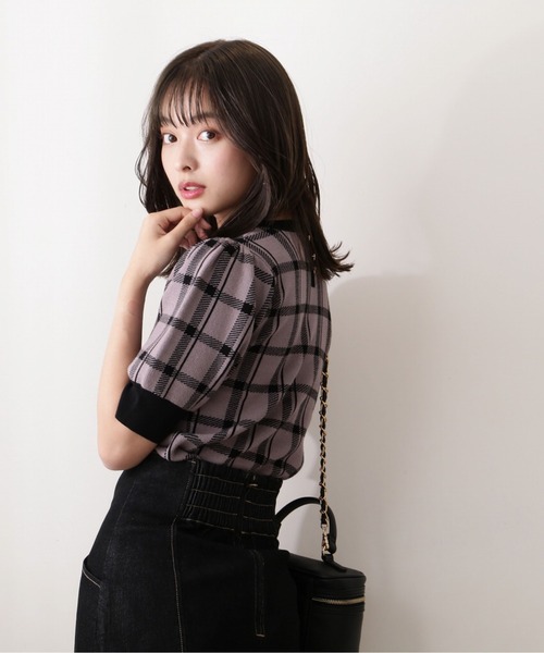 PROPORTION BODY DRESSING(プロポーションボディドレッシング)の「チェックニット / 1212270802(ニット/セーター・レディース・ネイビー/ダークグレー/ブラック・FREE)」の22枚目の写真