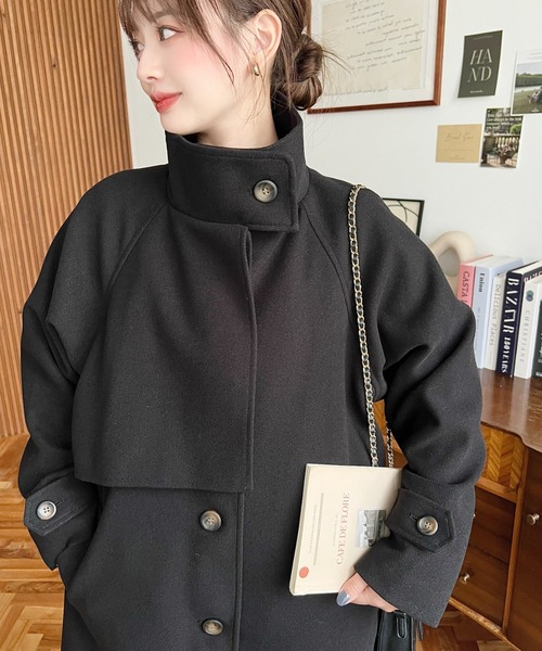 セール】【累計販売枚数1万枚突破！】ニットメルトンスタンドカラー