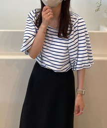 バルーンスリーブボーダーTEE