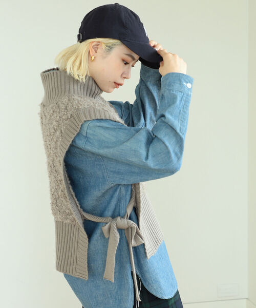 BeAMS DOT（ビームスドット）の「【WEB限定】BeAMS DOT / ジャカード ニットベスト（ベスト・レディース・ダークブラウン/ベージュ・FREE）」の8枚目の写真