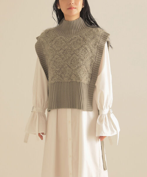 BeAMS DOT（ビームスドット）の「【WEB限定】BeAMS DOT / ジャカード ニットベスト（ベスト・レディース・ダークブラウン/ベージュ・FREE）」の10枚目の写真