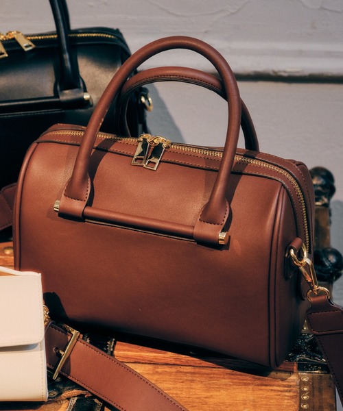 AMERICAN HOLIC（アメリカンホリック）の「2wayクラシカルボストンバッグ（ボストンバッグ・レディース・ブラウン/アイボリー/ブラック・FREE）」の3枚目の写真