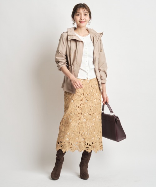 JUSGLITTY（ジャスグリッティー）の「レースタイトスカート（スカート・レディース・チャコールグレー/マスタード/ブルー系その他3・1/2/0/3）」の5枚目の写真