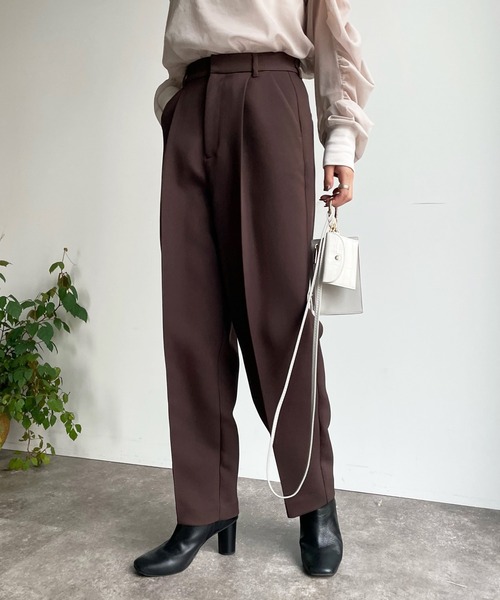 DouDou（ドゥドゥ）の「カラータックパンツ（その他パンツ・レディース・ブラック/ブラウン/パープル/グリーン・36/38）」の19枚目の写真