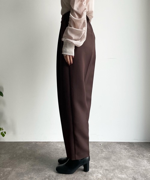 DouDou（ドゥドゥ）の「カラータックパンツ（その他パンツ・レディース・ブラック/ブラウン/パープル/グリーン・36/38）」の12枚目の写真