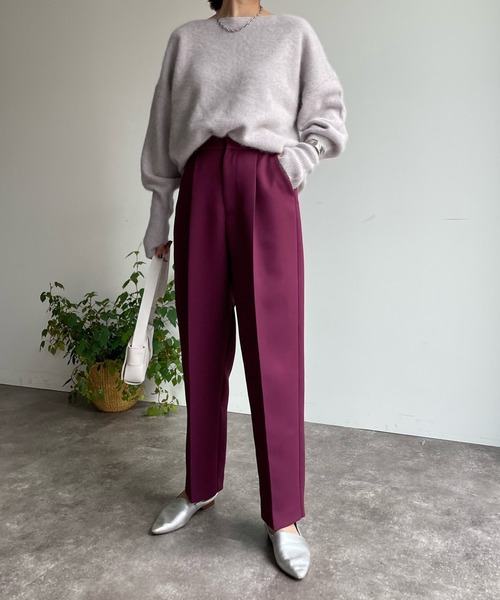 DouDou（ドゥドゥ）の「カラータックパンツ（その他パンツ・レディース・ブラック/ブラウン/パープル/グリーン・36/38）」の11枚目の写真