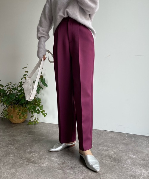 DouDou（ドゥドゥ）の「カラータックパンツ（その他パンツ・レディース・ブラック/ブラウン/パープル/グリーン・36/38）」の16枚目の写真