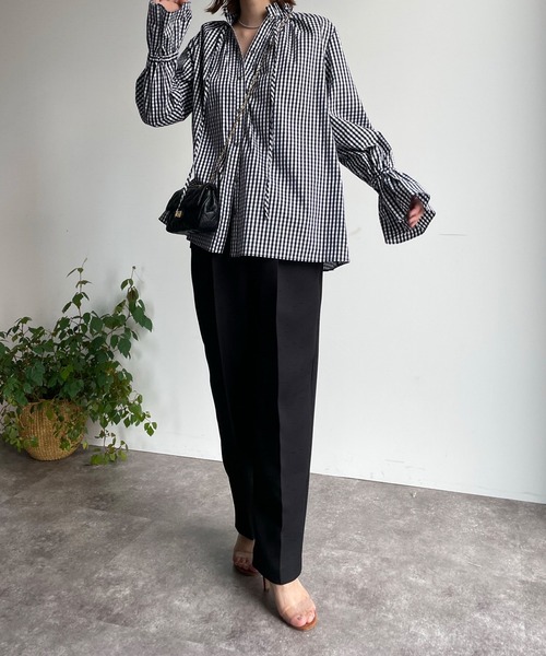 DouDou（ドゥドゥ）の「カラータックパンツ（その他パンツ・レディース・ブラック/ブラウン/パープル/グリーン・36/38）」の22枚目の写真