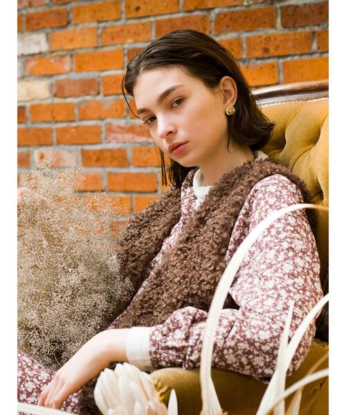 Lugnoncure（ルノンキュール）の「花柄フレアワンピース（ワンピース・レディース・ブラウン/イエロー/ブラック・ﾌﾘ-）」の14枚目の写真