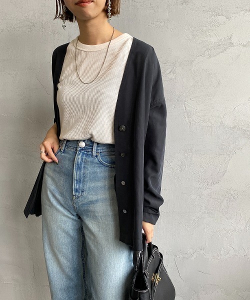HANES（ヘインズ）の「[HANES/ヘインズ] UNDIES サーマルクルーネックカットソー（Tシャツ/カットソー・レディース・ブラック/オフホワイト/ダークグリーン/ヘザーグレー・F）」の11枚目の写真