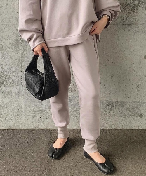 select MOCA by son（セレクトモカバイソン）の「リラックスリブスリットジョガーパンツ（スウェットパンツ・レディース・グレー/アイボリー/ブラック・FREE）」の18枚目の写真