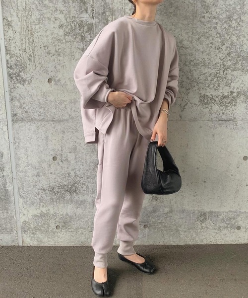 select MOCA by son（セレクトモカバイソン）の「リラックスリブスリットジョガーパンツ（スウェットパンツ・レディース・グレー/アイボリー/ブラック・FREE）」の19枚目の写真