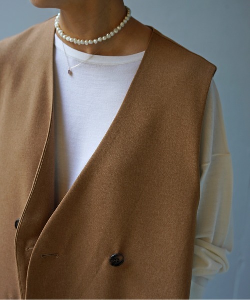 DROIT BELLO（ドロイトベロ）の「DROIT BELLO（ドロイトベロ）ロングジレワンピース（ベスト・レディース・チャコールグレー/ベージュ・FREE/F）」の13枚目の写真