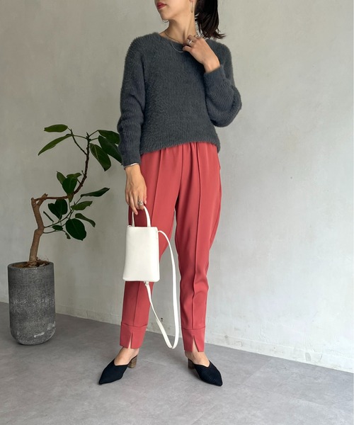 prose verse（プロズヴェール）の「ボートネックシャギーニット（ニット/セーター・レディース・パープル/グリーン/ネイビー/チャコール/グレー・ﾌﾘ-）」の22枚目の写真