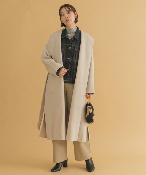 『34サイズ/低身長向けも展開』FbyROSSOリバーロングオーバーコート