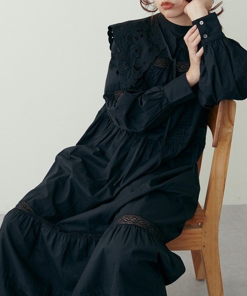 natural couture(ナチュラルクチュール)の「大人ナチュ/ヴィンテージライクレースワンピース(ワンピース・レディース・オフホワイト/ブラック/ボルドー・MEDIUM/LARGE)」の18枚目の写真