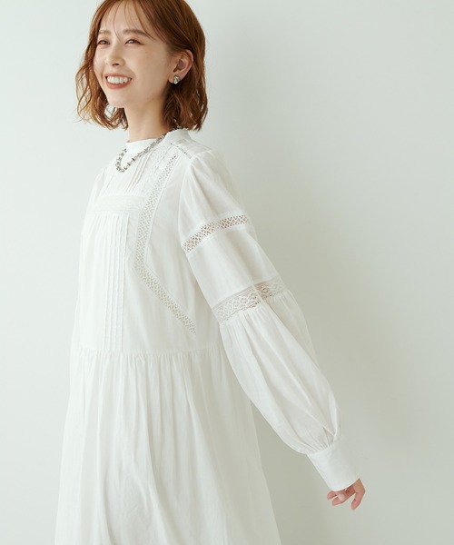 natural couture(ナチュラルクチュール)の「大人ナチュ/ヴィンテージライクレースワンピース(ワンピース・レディース・オフホワイト/ブラック/ボルドー・MEDIUM/LARGE)」の7枚目の写真