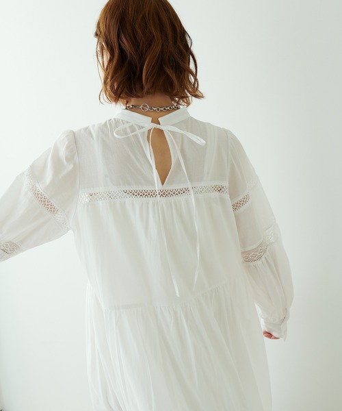 natural couture(ナチュラルクチュール)の「大人ナチュ/ヴィンテージライクレースワンピース(ワンピース・レディース・オフホワイト/ブラック/ボルドー・MEDIUM/LARGE)」の8枚目の写真