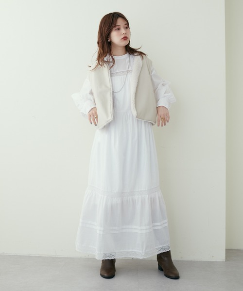 natural couture(ナチュラルクチュール)の「大人ナチュ/ヴィンテージライクレースワンピース(ワンピース・レディース・オフホワイト/ブラック/ボルドー・MEDIUM/LARGE)」の13枚目の写真