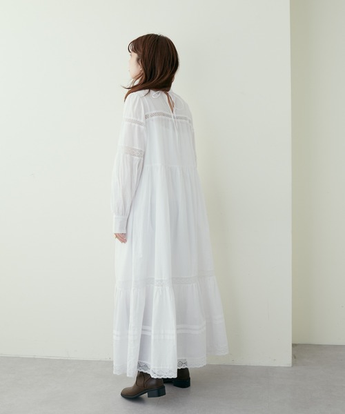 natural couture(ナチュラルクチュール)の「大人ナチュ/ヴィンテージライクレースワンピース(ワンピース・レディース・オフホワイト/ブラック/ボルドー・MEDIUM/LARGE)」の10枚目の写真