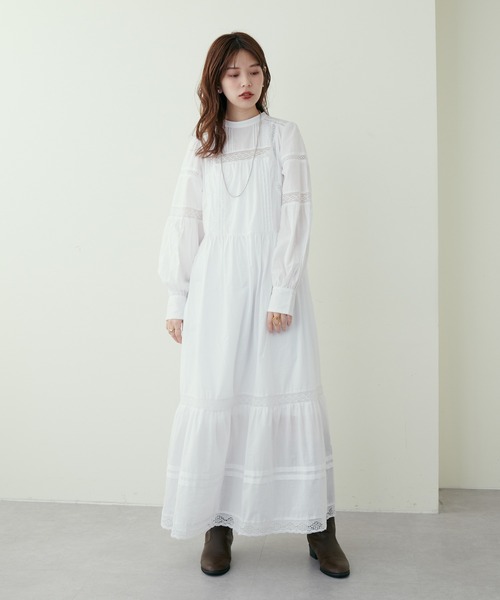 natural couture(ナチュラルクチュール)の「大人ナチュ/ヴィンテージライクレースワンピース(ワンピース・レディース・オフホワイト/ブラック/ボルドー・MEDIUM/LARGE)」の9枚目の写真