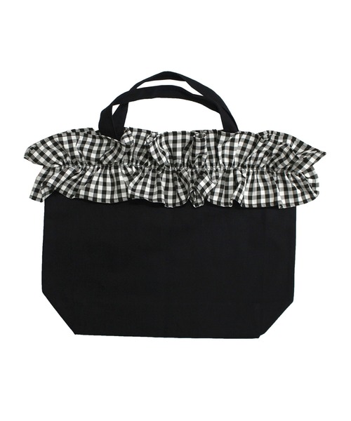 Bee des Bee(ビーデスビー)の「ギンガムチェック レッスントートバッグ(トートバッグ・キッズ・ブラック×ブラック/ブラック×レッド/ブラック・フリー)」の6枚目の写真
