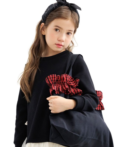 Bee des Bee(ビーデスビー)の「ギンガムチェック レッスントートバッグ(トートバッグ・キッズ・ブラック×ブラック/ブラック×レッド/ブラック・フリー)」の14枚目の写真