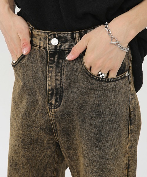 Ressaca（レサーカ）の「ルーズストレートシルエット オーバーダイウォッシュデニムパンツ（デニムパンツ・メンズ・ブラウン・S/M/L/XL）」の10枚目の写真