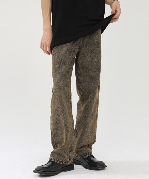 Ressaca（レサーカ）の「ルーズストレートシルエット オーバーダイウォッシュデニムパンツ（デニムパンツ・メンズ・ブラウン・S/M/L/XL）」の7枚目の写真