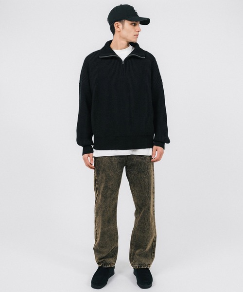 Ressaca（レサーカ）の「ルーズストレートシルエット オーバーダイウォッシュデニムパンツ（デニムパンツ・メンズ・ブラウン・S/M/L/XL）」の18枚目の写真