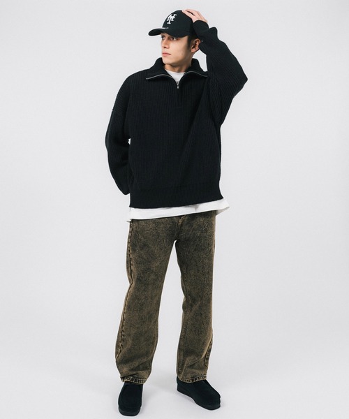 Ressaca（レサーカ）の「ルーズストレートシルエット オーバーダイウォッシュデニムパンツ（デニムパンツ・メンズ・ブラウン・S/M/L/XL）」の16枚目の写真