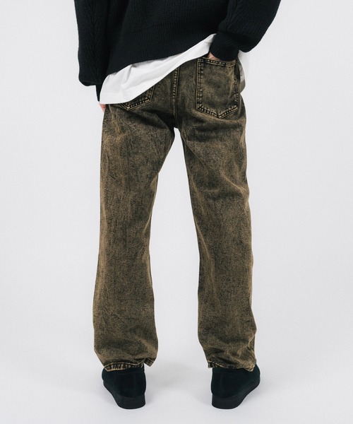 Ressaca（レサーカ）の「ルーズストレートシルエット オーバーダイウォッシュデニムパンツ（デニムパンツ・メンズ・ブラウン・S/M/L/XL）」の15枚目の写真