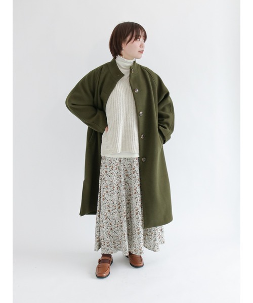 Lugnoncure(ルノンキュール)の「スタンドカラーコート(その他アウター・レディース・ベージュ/ネイビー/オレンジ/カーキ・フリ-)」の2枚目の写真