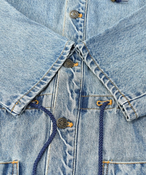 VINTAGE(ヴィンテージ)の「【ヴィンテージ古着】90s BLUES "AUTHENTIC JEANS WEAR" フード付き デニムジャケット(デニムジャケット・メンズ・ブルー・MEDIUM)」の4枚目の写真